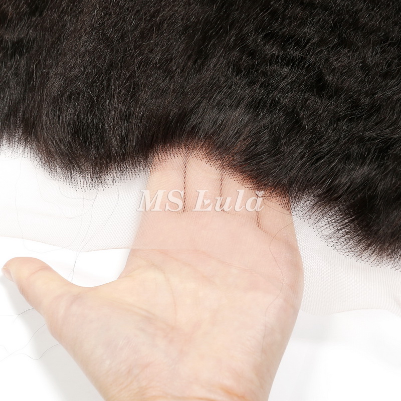 Virgin Human Hair Kinky Straight 13x4 13x6 Transparent Lace Frontal - 图片 6